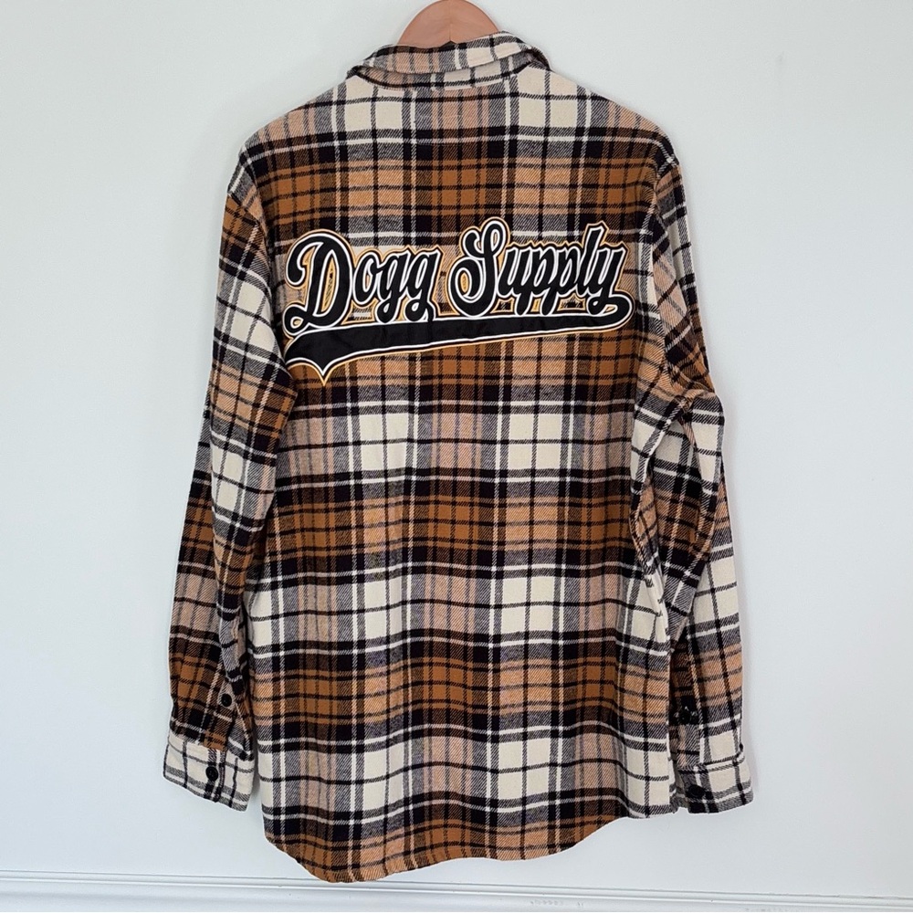 Dogg Supply Snoop Dogg Plaid Flannel Shirt Button Up w/ Pockets Size XL *M32